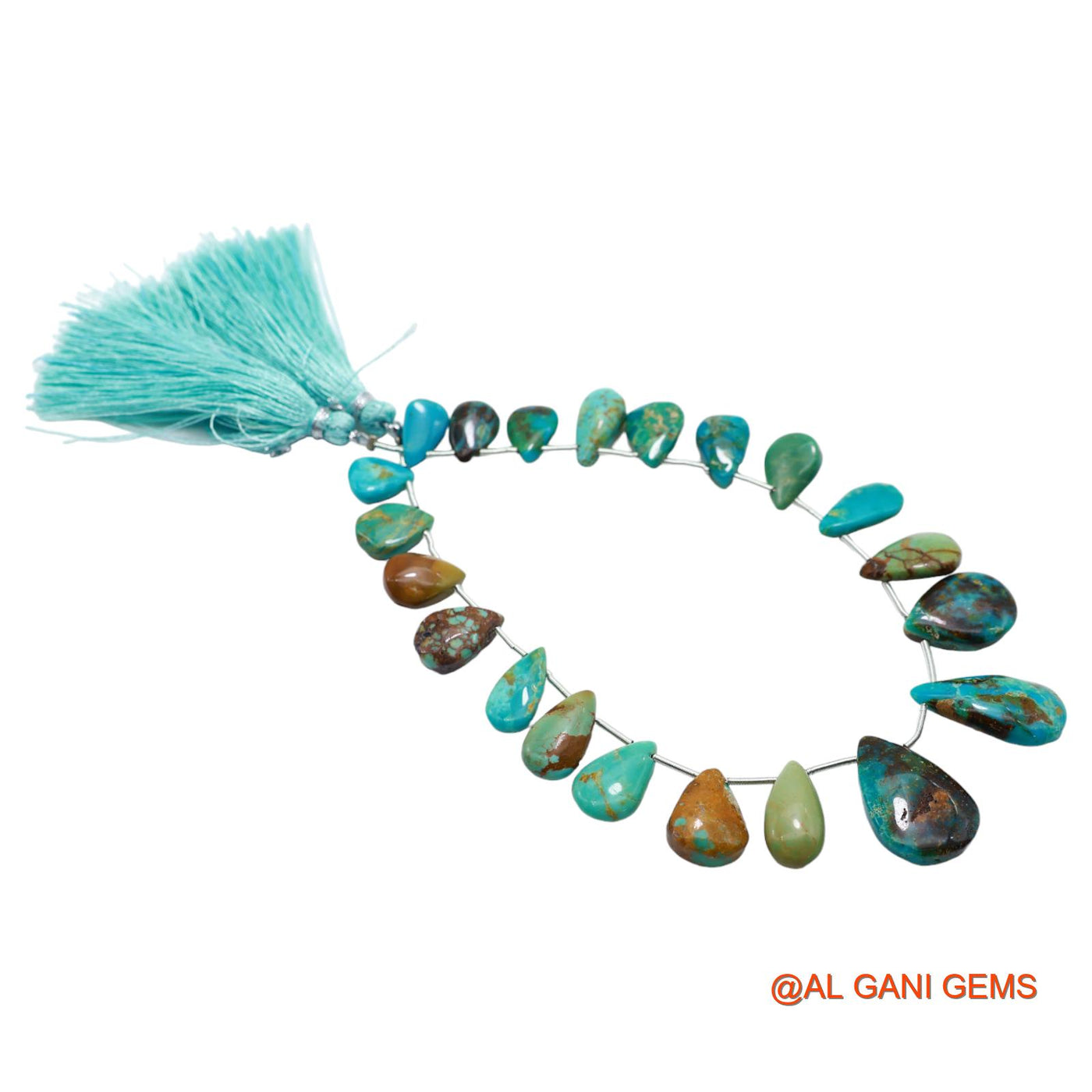 Teardrop Smooth Strands Natural Sky Blue Turquoise 8X10 TO 12X21 MM Loose Beads For Craft 8" BT-58