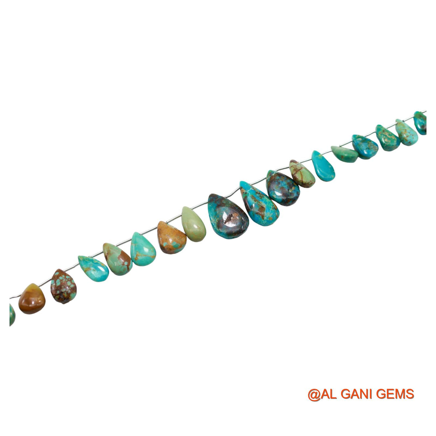 Teardrop Smooth Strands Natural Sky Blue Turquoise 8X10 TO 12X21 MM Loose Beads For Craft 8" BT-58