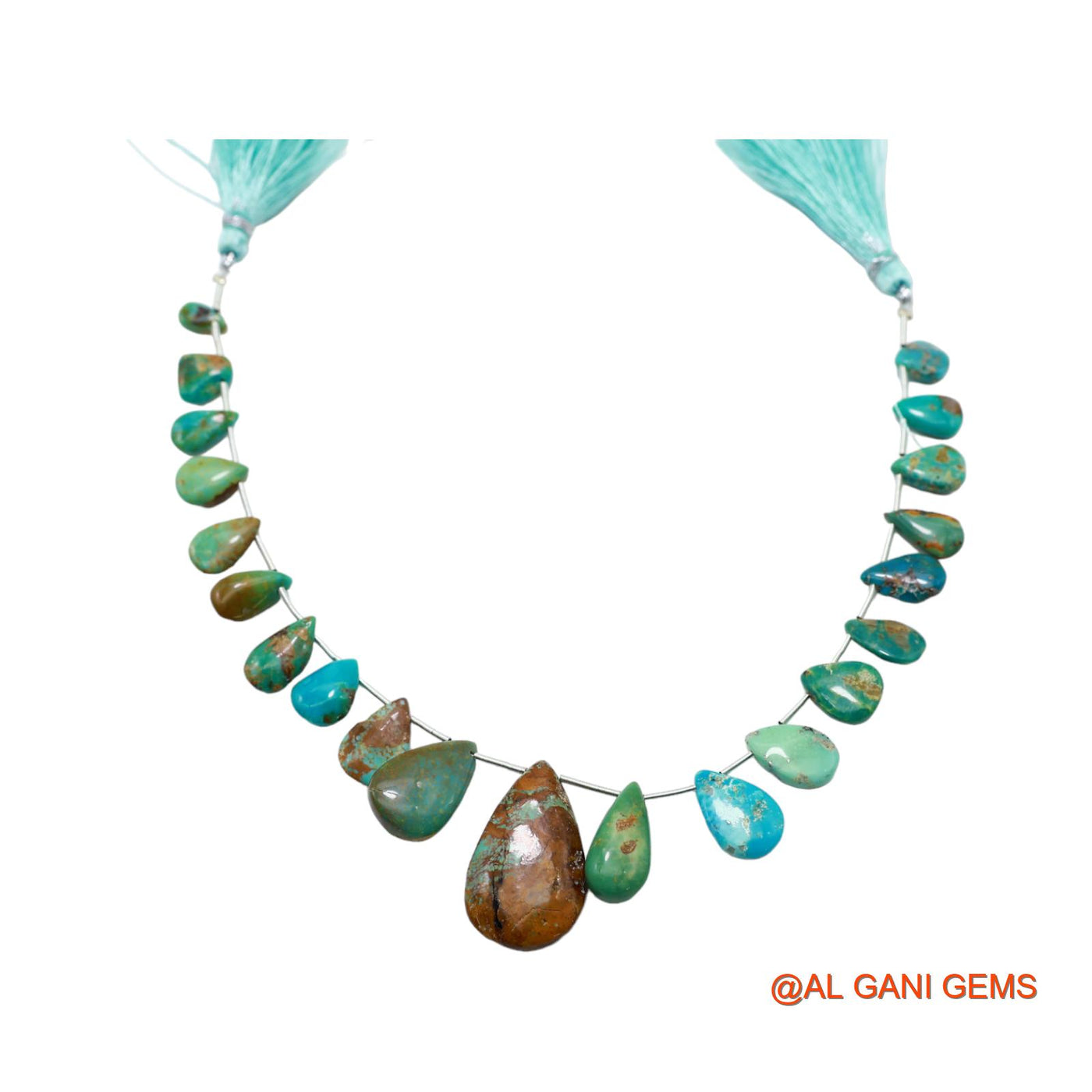 Teardrop Smooth Strands Natural Blue Turquoise 5X8 TO 15X26 MM Loose Beads For Craft 8" BT-60