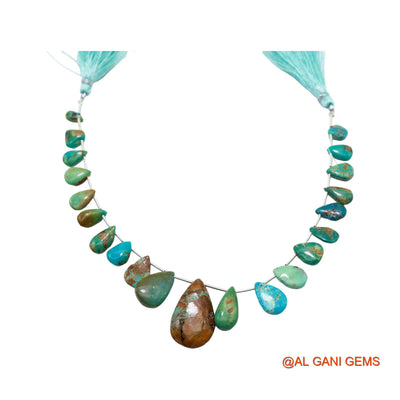 Teardrop Smooth Strands Natural Blue Turquoise 5X8 TO 15X26 MM Loose Beads For Craft 8" BT-60