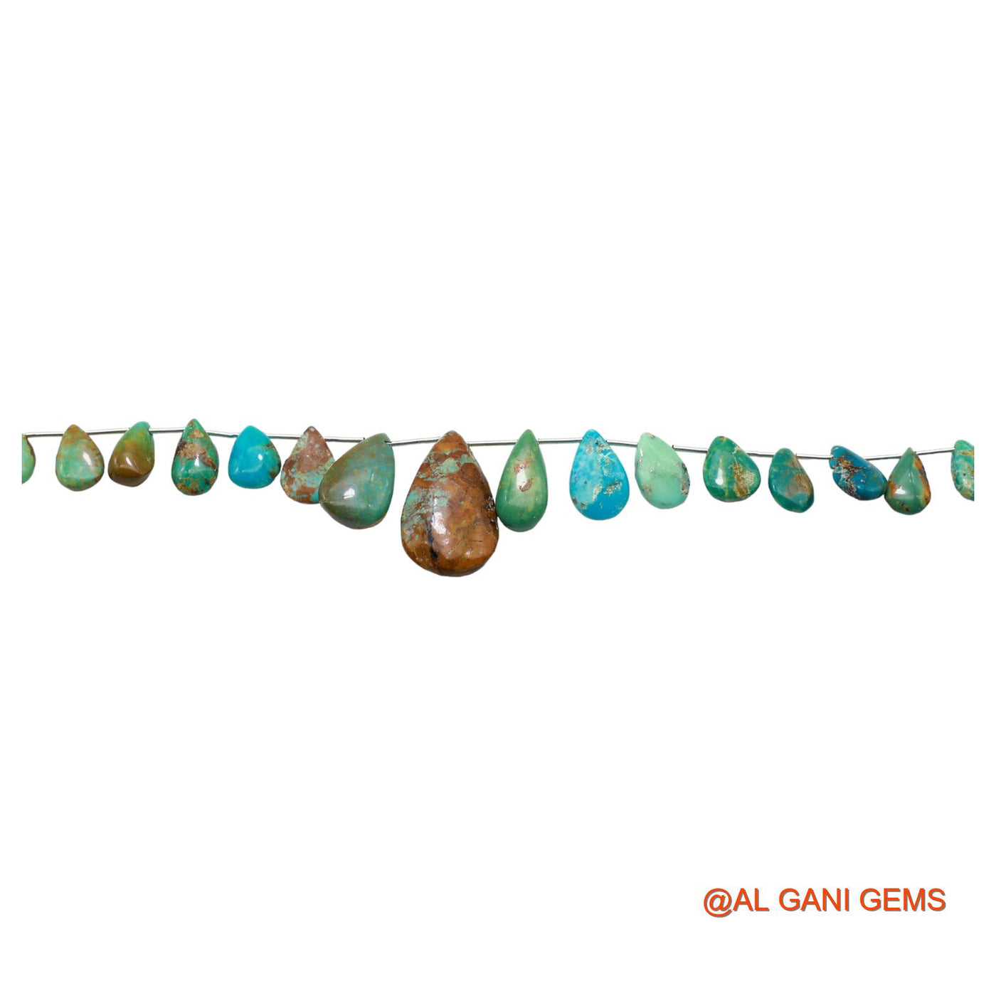 Teardrop Smooth Strands Natural Blue Turquoise 5X8 TO 15X26 MM Loose Beads For Craft 8" BT-60
