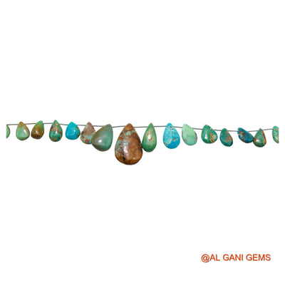 Teardrop Smooth Strands Natural Blue Turquoise 5X8 TO 15X26 MM Loose Beads For Craft 8" BT-60