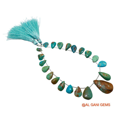 Teardrop Smooth Strands Natural Blue Turquoise 5X8 TO 15X26 MM Loose Beads For Craft 8" BT-60