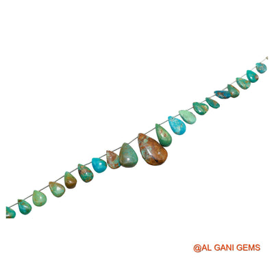 Teardrop Smooth Strands Natural Blue Turquoise 5X8 TO 15X26 MM Loose Beads For Craft 8" BT-60