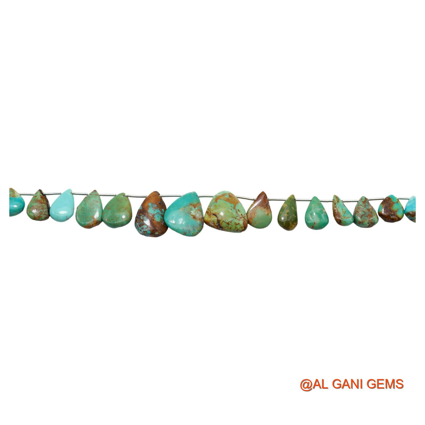 Handmade Natural Turquoise Gemstone 7X8 TO 15X19 MM Teardrop Smooth Sky Blue Beads Loose Strand 8" BT-61