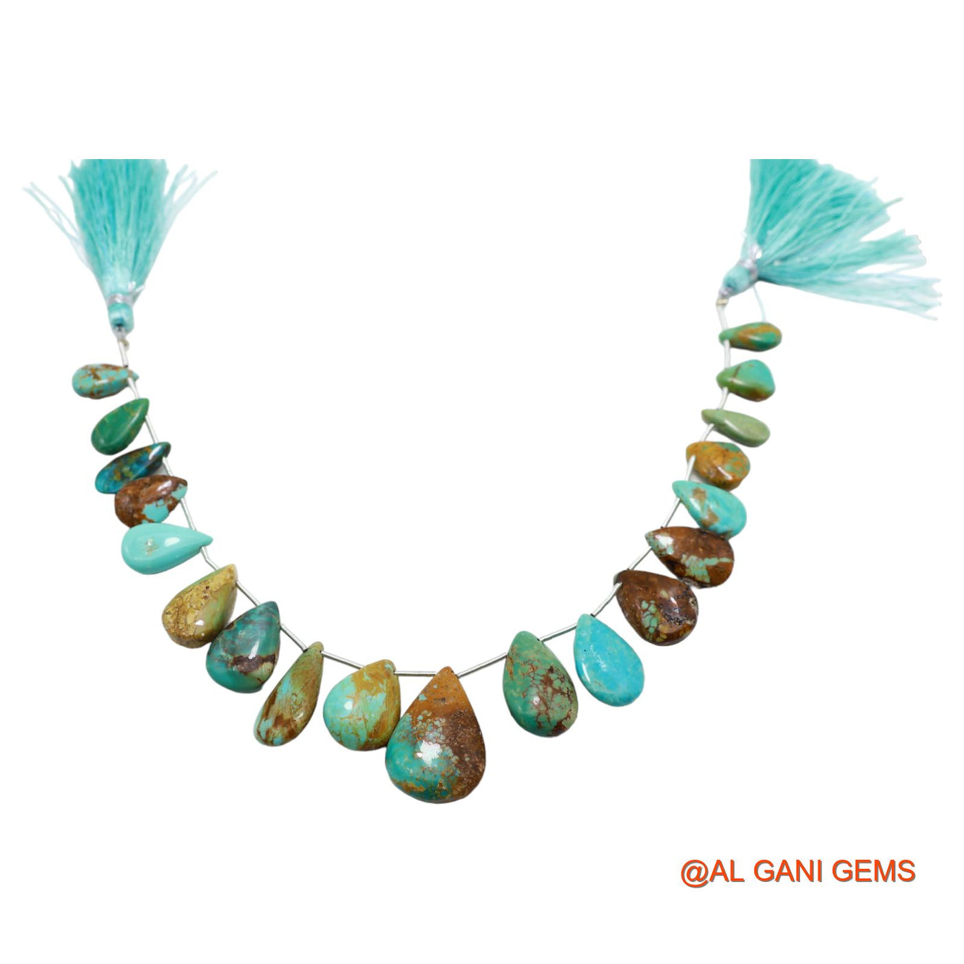 Teardrop Smooth 8X13 TO 16X24 MM Beads Natural Sky Blue Turquoise Gemstone Strands For Jewelry 8" BT-62