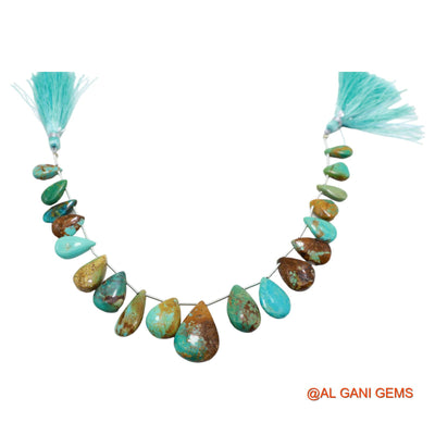 Teardrop Smooth 8X13 TO 16X24 MM Beads Natural Sky Blue Turquoise Gemstone Strands For Jewelry 8" BT-62