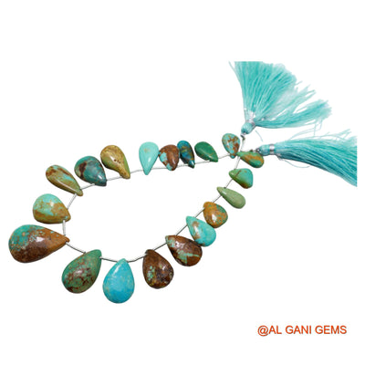 Teardrop Smooth 8X13 TO 16X24 MM Beads Natural Sky Blue Turquoise Gemstone Strands For Jewelry 8" BT-62