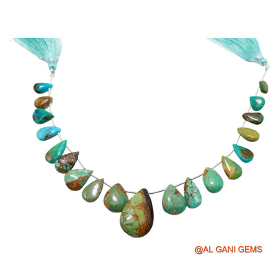 Teardrop Smooth Strands Natural Sky Blue Turquoise 8X8 TO 16X25 MM Loose Beads For Craft 8" BT-63