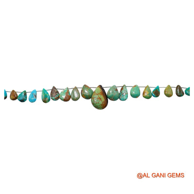 Teardrop Smooth Strands Natural Sky Blue Turquoise 8X8 TO 16X25 MM Loose Beads For Craft 8" BT-63