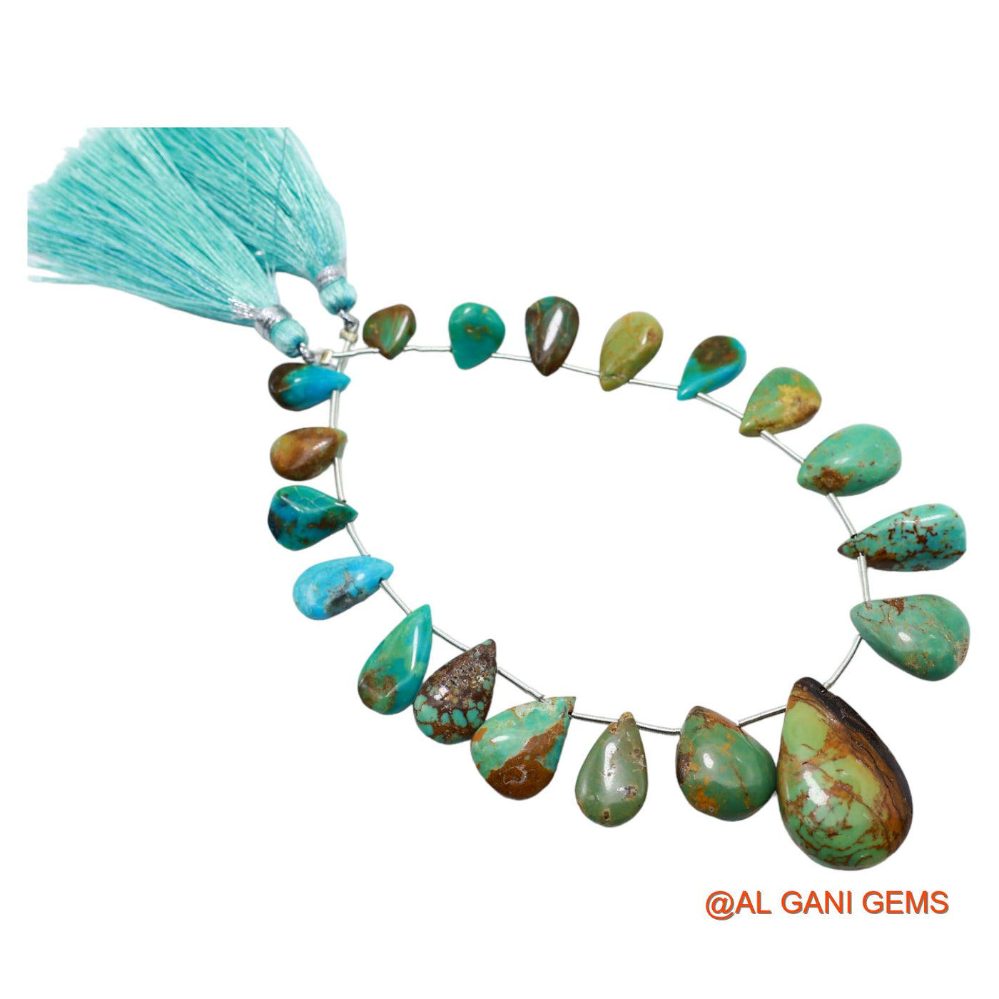 Teardrop Smooth Strands Natural Sky Blue Turquoise 8X8 TO 16X25 MM Loose Beads For Craft 8" BT-63