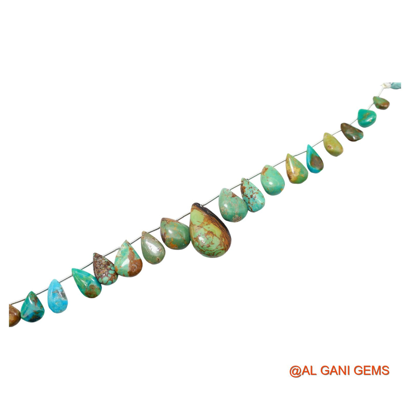 Teardrop Smooth Strands Natural Sky Blue Turquoise 8X8 TO 16X25 MM Loose Beads For Craft 8" BT-63