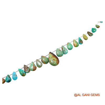 Teardrop Smooth Strands Natural Sky Blue Turquoise 8X8 TO 16X25 MM Loose Beads For Craft 8" BT-63
