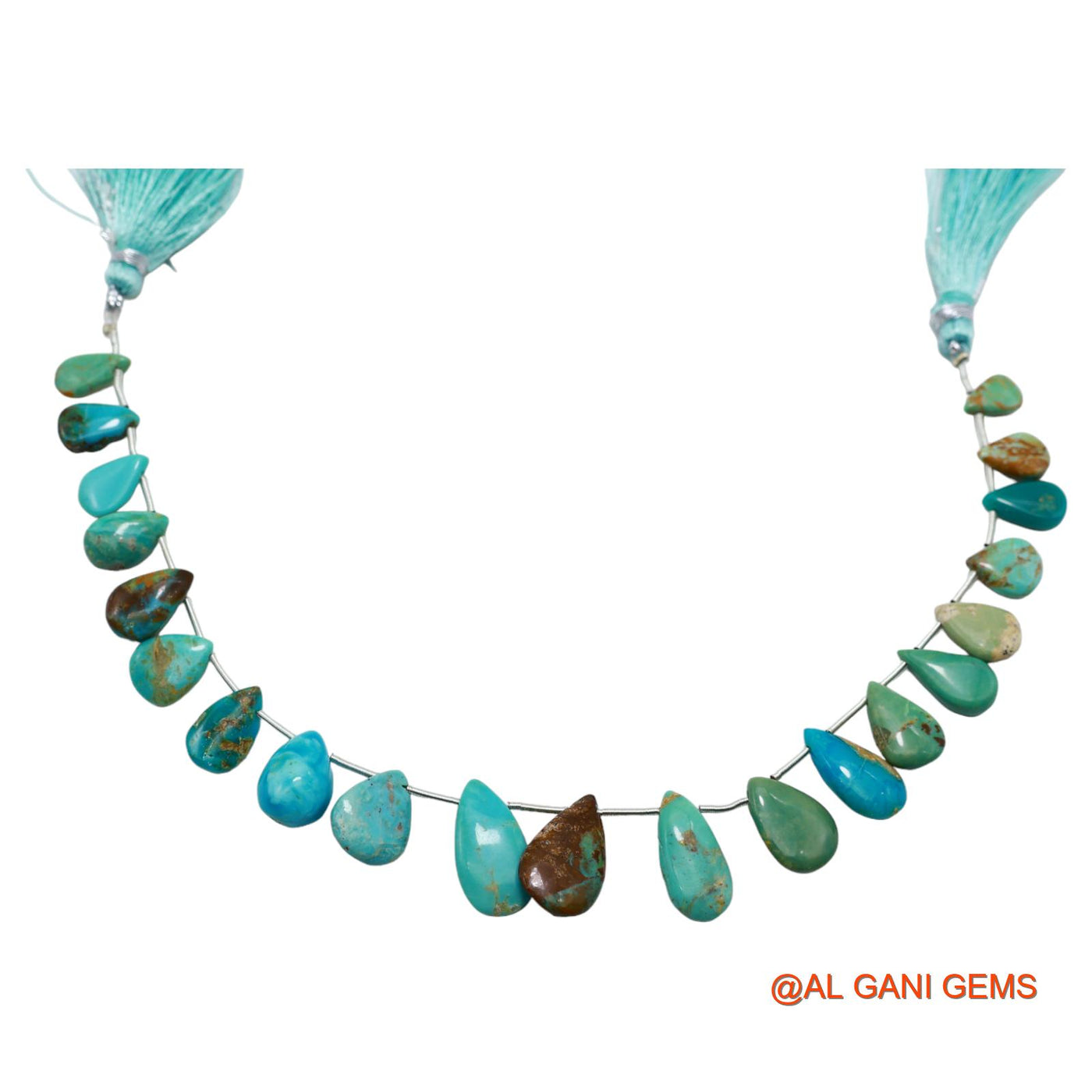 Natural Blue Turquoise Teardrop Smooth 6X10 TO 10X17 MM Beads For Reiki Loose Strand 8" BT-64
