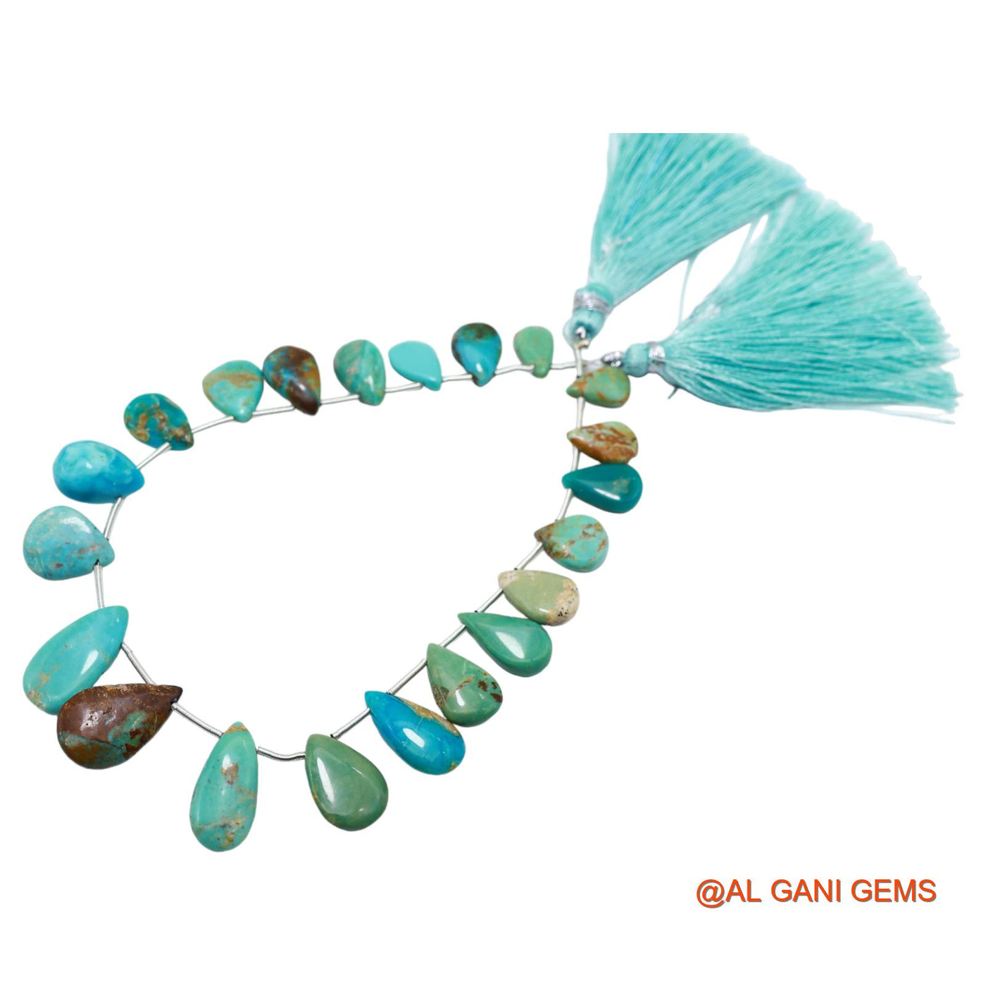Natural Blue Turquoise Teardrop Smooth 6X10 TO 10X17 MM Beads For Reiki Loose Strand 8" BT-64