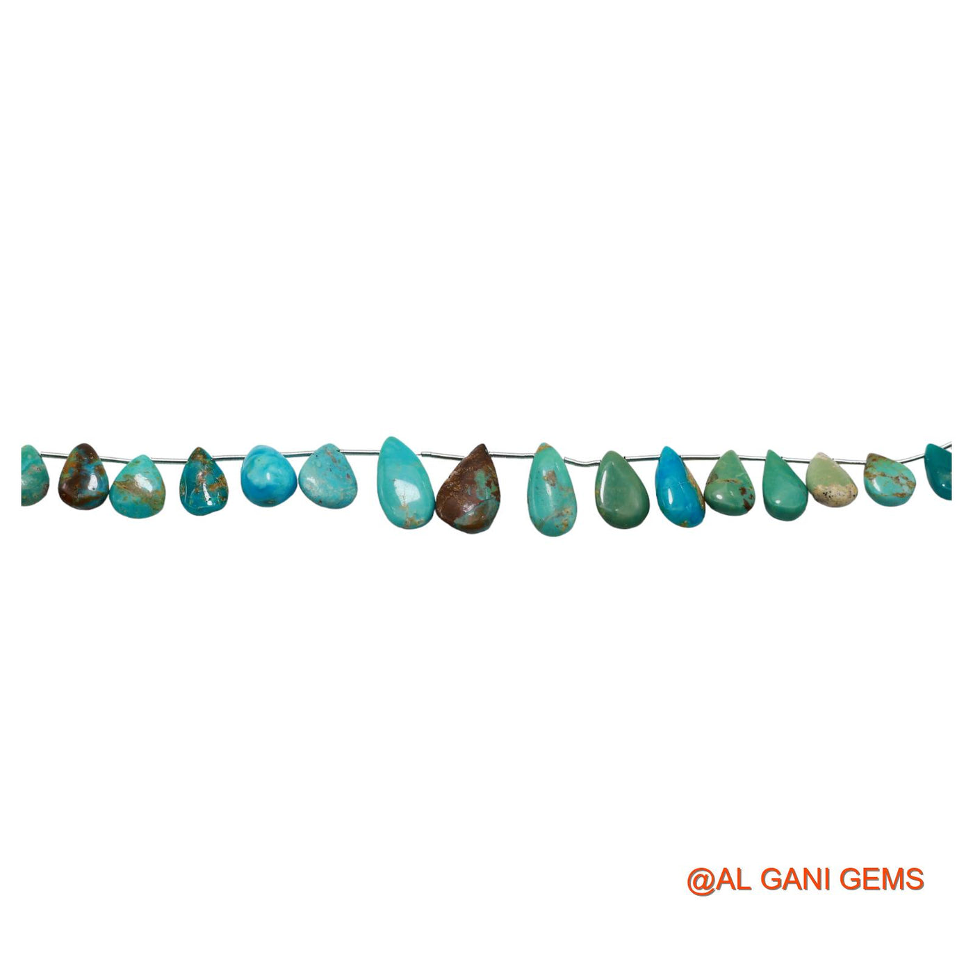 Natural Blue Turquoise Teardrop Smooth 6X10 TO 10X17 MM Beads For Reiki Loose Strand 8" BT-64