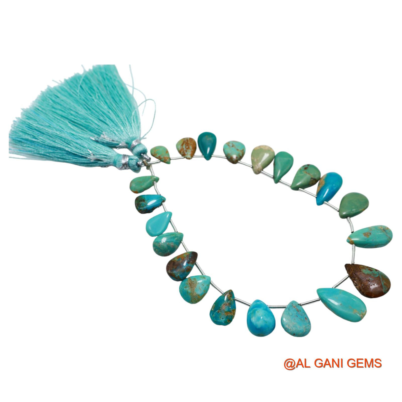 Natural Blue Turquoise Teardrop Smooth 6X10 TO 10X17 MM Beads For Reiki Loose Strand 8" BT-64