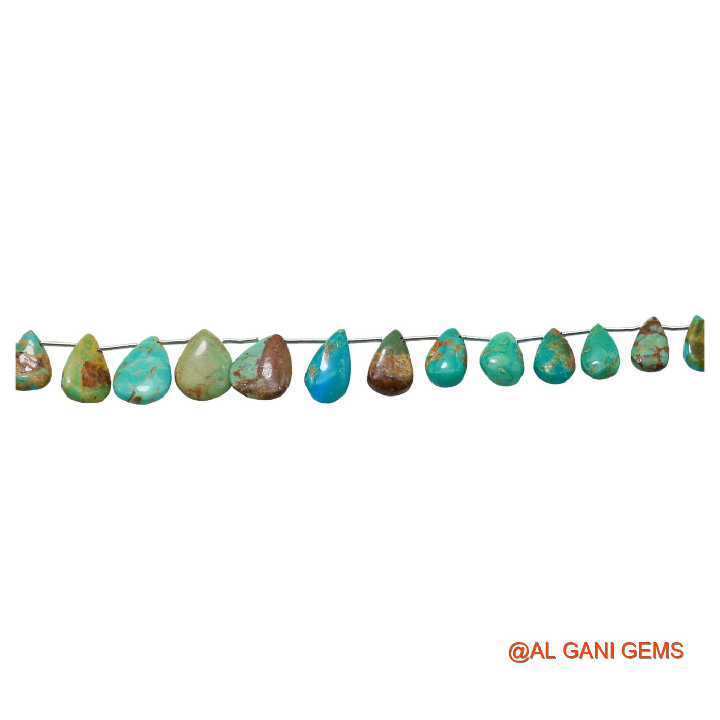 Handmade Natural Turquoise Gemstone 5X7 TO 11X14 MM Teardrop Smooth Sky Blue Beads Loose Strand 8" BT-65