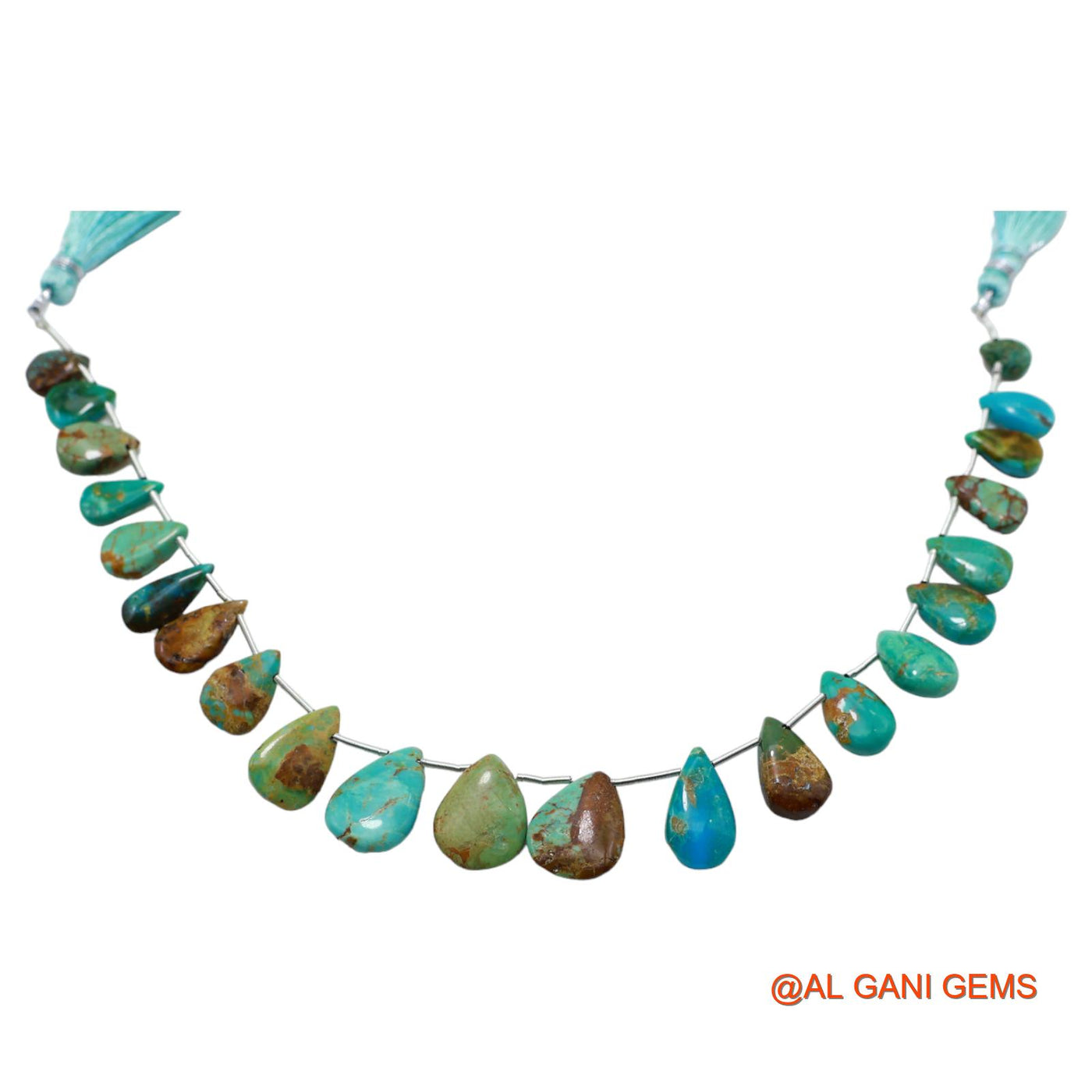 Handmade Natural Turquoise Gemstone 5X7 TO 11X14 MM Teardrop Smooth Sky Blue Beads Loose Strand 8" BT-65