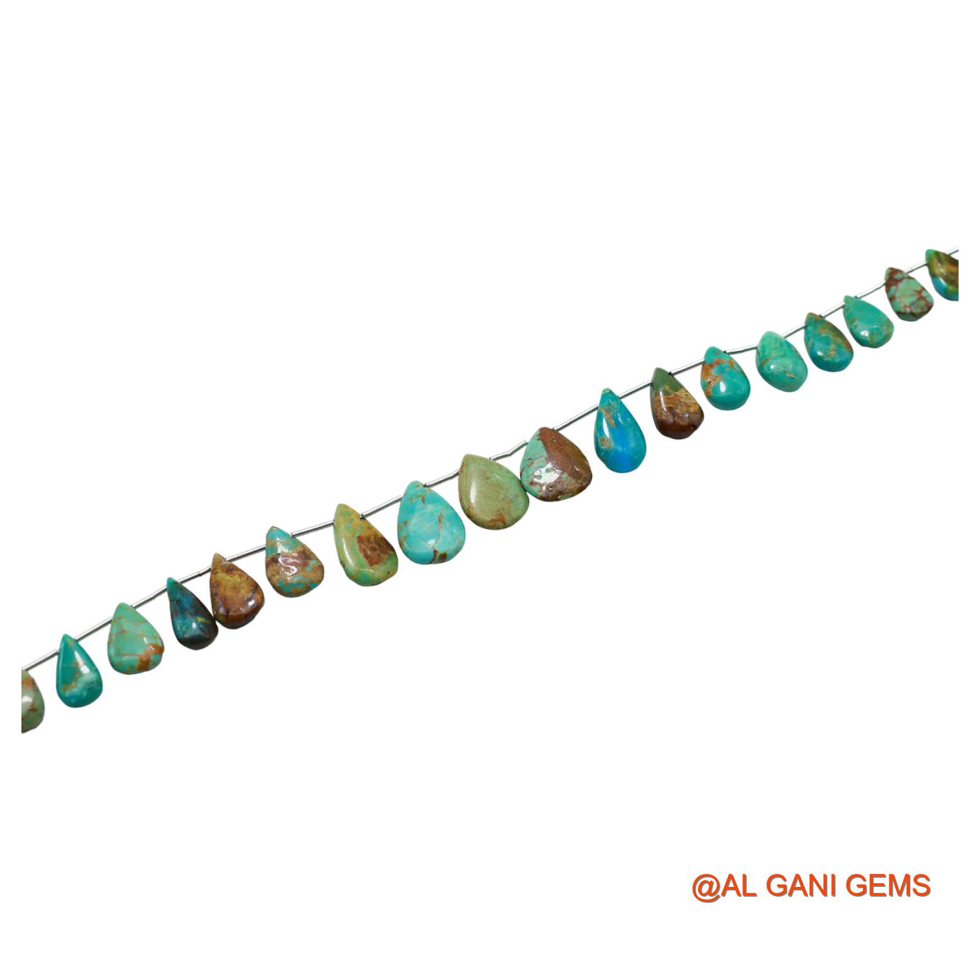Handmade Natural Turquoise Gemstone 5X7 TO 11X14 MM Teardrop Smooth Sky Blue Beads Loose Strand 8" BT-65
