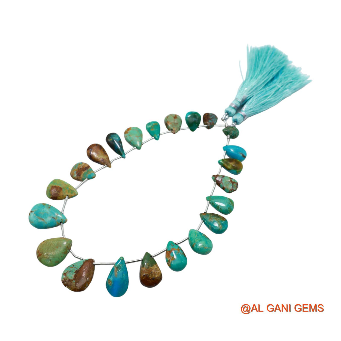 Handmade Natural Turquoise Gemstone 5X7 TO 11X14 MM Teardrop Smooth Sky Blue Beads Loose Strand 8" BT-65