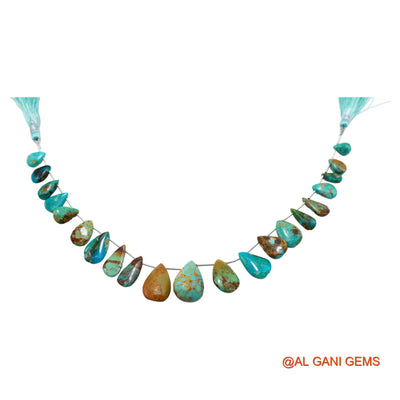 7X10 TO 13X10 MM Teardrop Beads Strand For Jewelry Making Natural Sky Blue Turquoise Gemstone 8" BT-67
