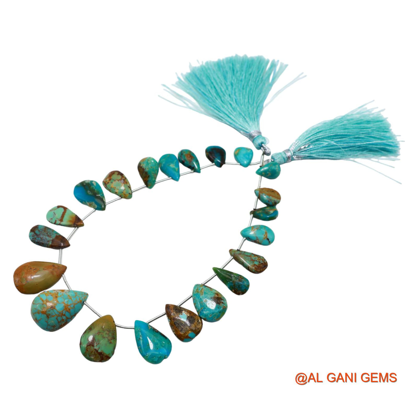 7X10 TO 13X10 MM Teardrop Beads Strand For Jewelry Making Natural Sky Blue Turquoise Gemstone 8" BT-67