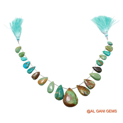 Teardrop Smooth Strands Natural Sky Blue Turquoise 6X8 TO 18X24 MM Loose Beads For Craft 8" BT-68