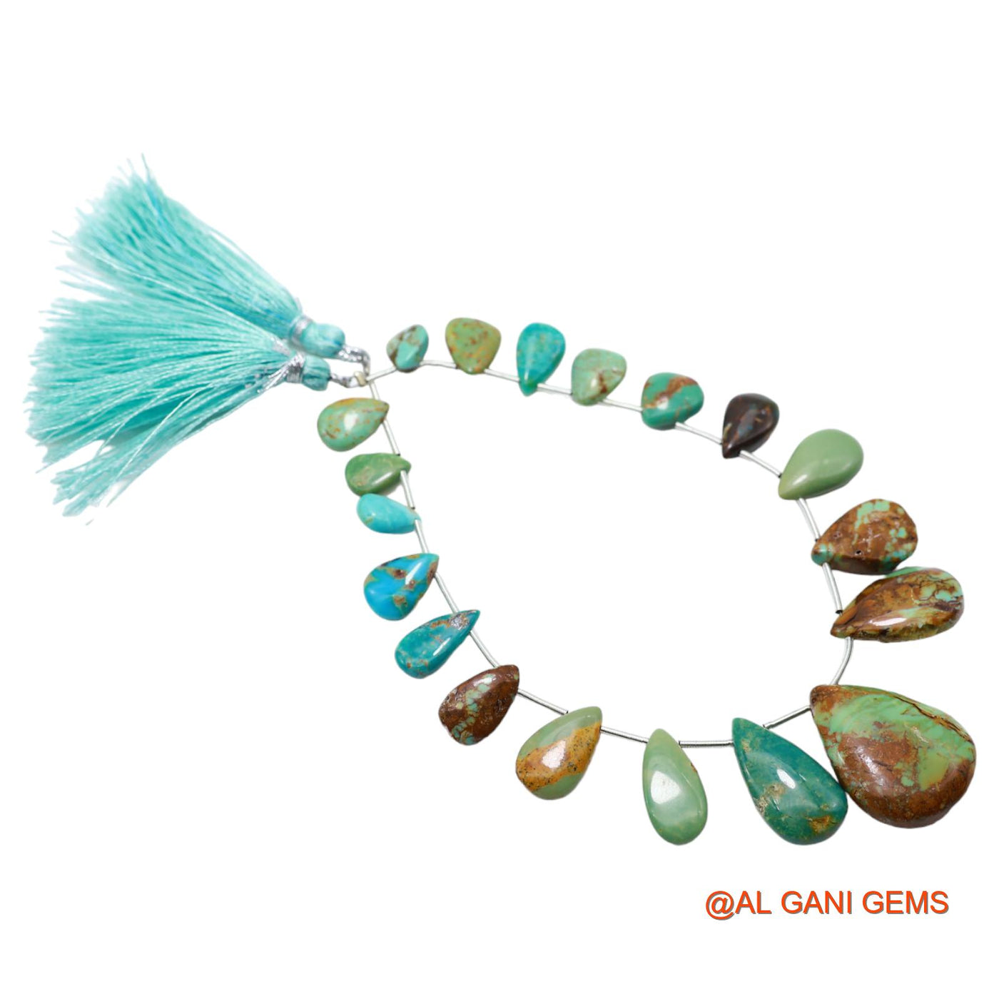 Teardrop Smooth Strands Natural Sky Blue Turquoise 6X8 TO 18X24 MM Loose Beads For Craft 8" BT-68
