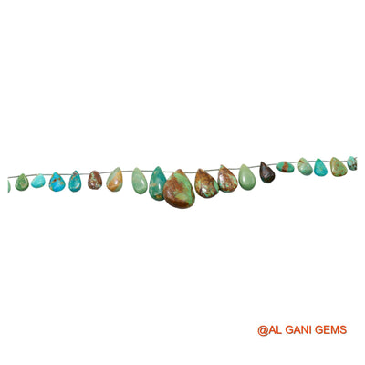 Teardrop Smooth Strands Natural Sky Blue Turquoise 6X8 TO 18X24 MM Loose Beads For Craft 8" BT-68