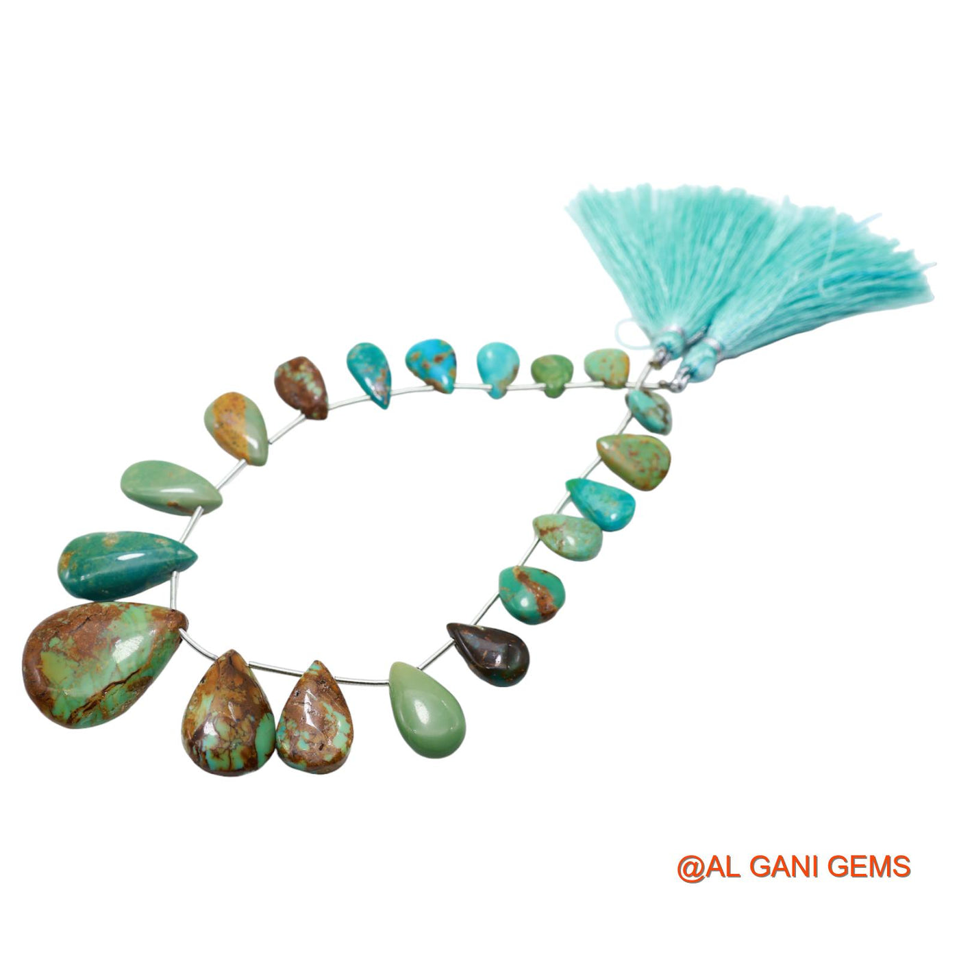 Teardrop Smooth Strands Natural Sky Blue Turquoise 6X8 TO 18X24 MM Loose Beads For Craft 8" BT-68