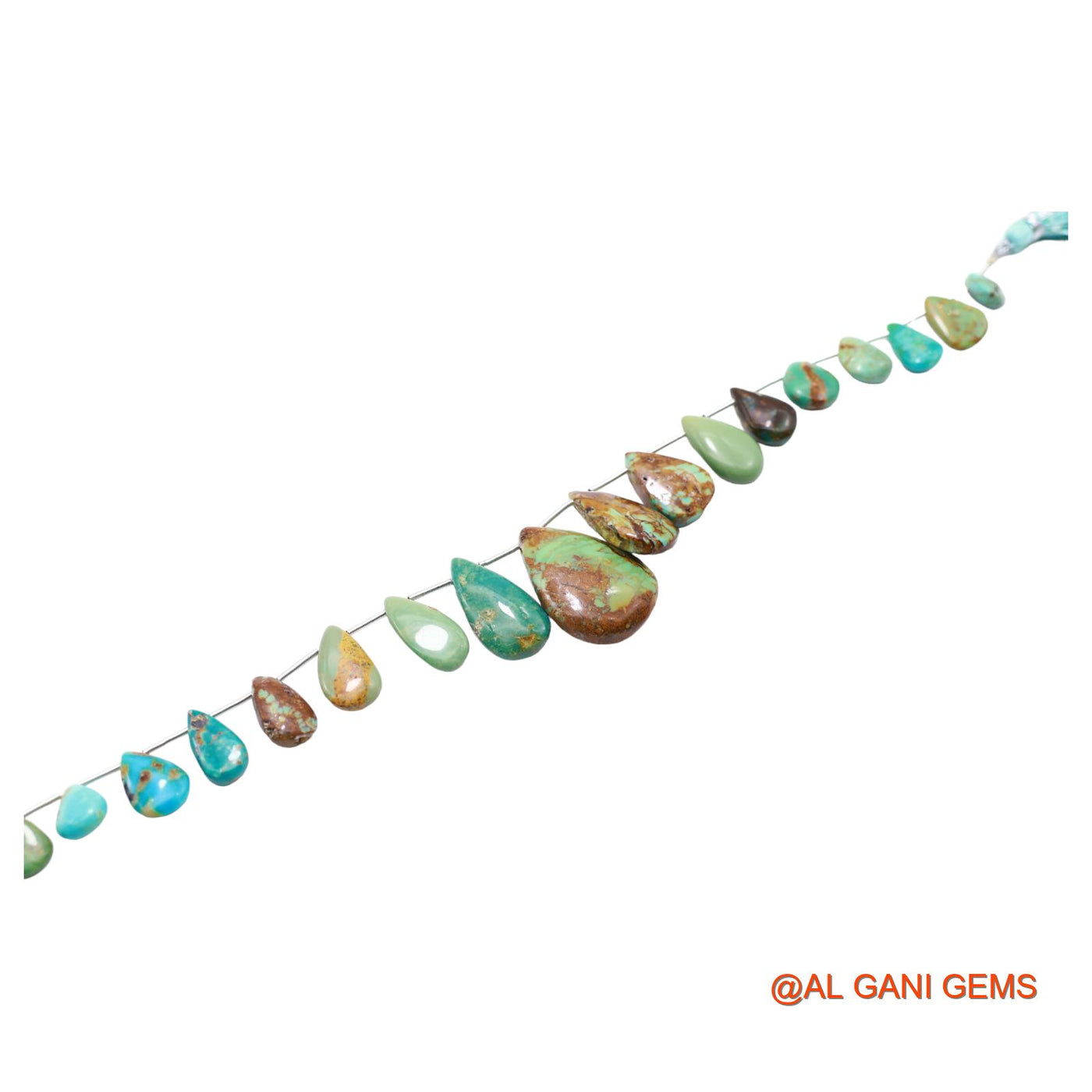 Teardrop Smooth Strands Natural Sky Blue Turquoise 6X8 TO 18X24 MM Loose Beads For Craft 8" BT-68