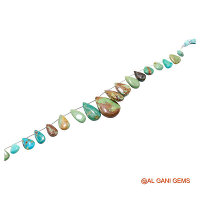 Teardrop Smooth Strands Natural Sky Blue Turquoise 6X8 TO 18X24 MM Loose Beads For Craft 8" BT-68