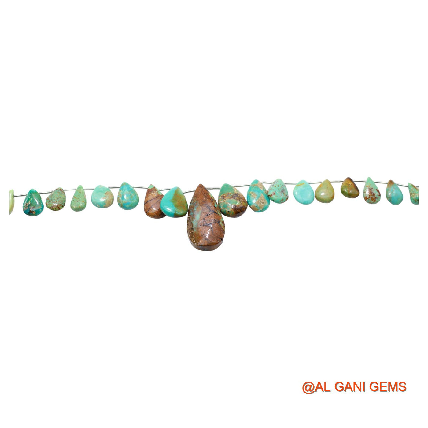 Teardrop Smooth Strands Natural Sky Blue Turquoise 7X8 TO 16X31 MM Loose Beads For Craft 8" BT-69