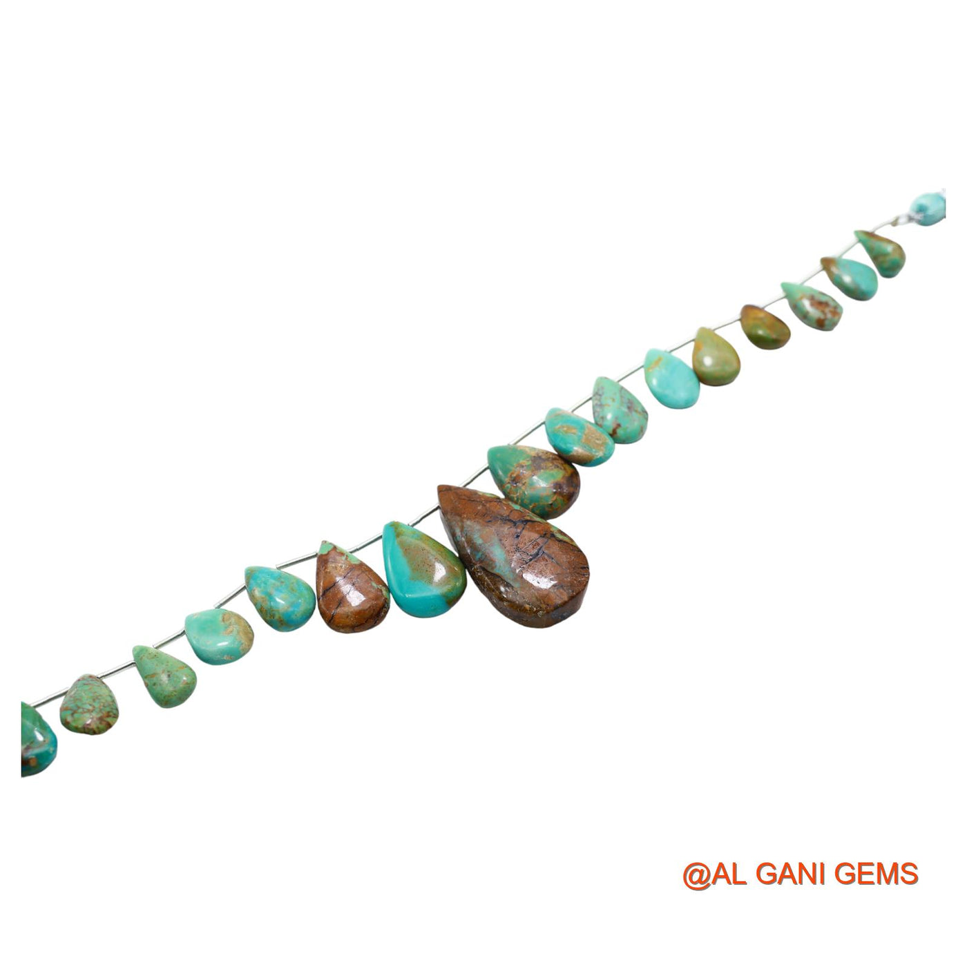 Teardrop Smooth Strands Natural Sky Blue Turquoise 7X8 TO 16X31 MM Loose Beads For Craft 8" BT-69