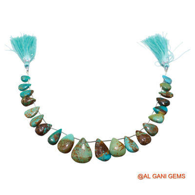 Natural Turquoise Beads 6X9 TO 16X20 MM Smooth Teardrop Sky Blue Loose Strand 8" For Healing BT-70