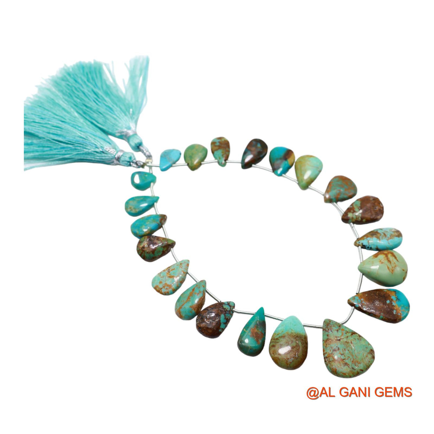 Natural Turquoise Beads 6X9 TO 16X20 MM Smooth Teardrop Sky Blue Loose Strand 8" For Healing BT-70