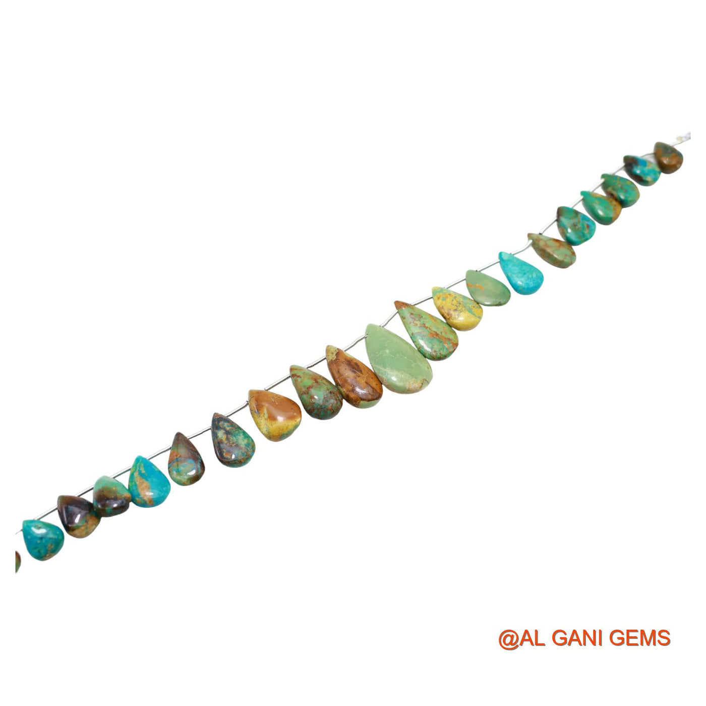 Teardrop Smooth Strands Natural Sky Blue Turquoise 7X9 TO 14X22 MM Loose Beads For Craft 8" BT-71