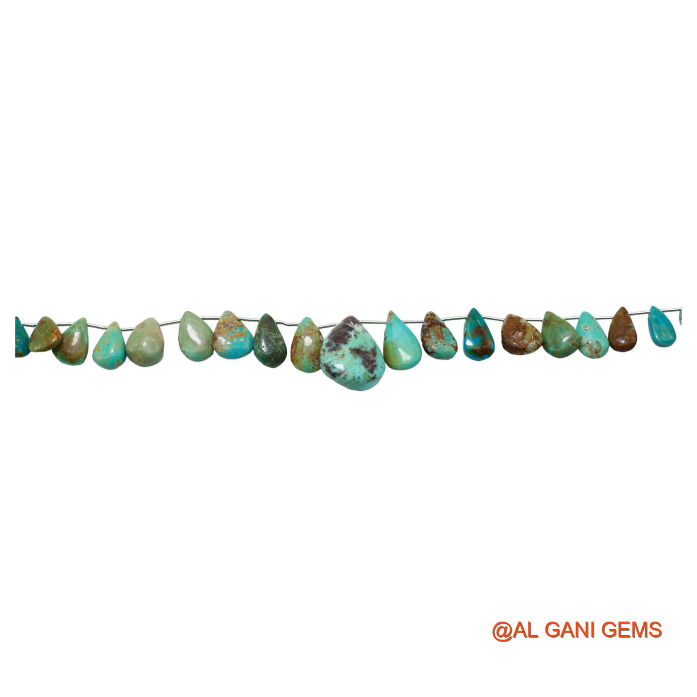 Natural Sky Blue Turquoise Loose Strand 6X9 TO 17X22 MM Teardrop Smooth Beads For Jewelry Craft 8" BT-73
