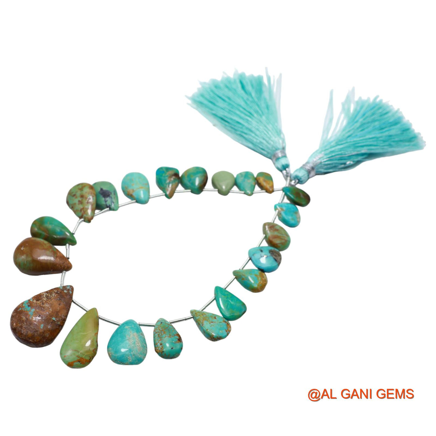 Teardrop Smooth 6X9 TO 15X23 MM Beads Natural Blue Turquoise Gemstone Strands For Jewelry 8" BT-74