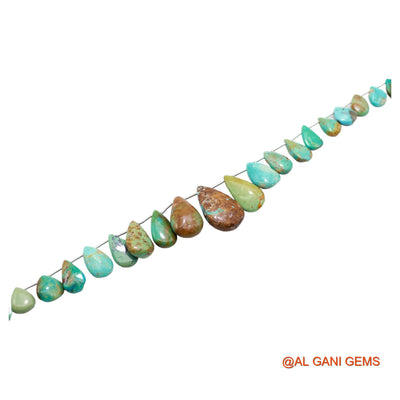 Teardrop Smooth 6X9 TO 15X23 MM Beads Natural Blue Turquoise Gemstone Strands For Jewelry 8" BT-74