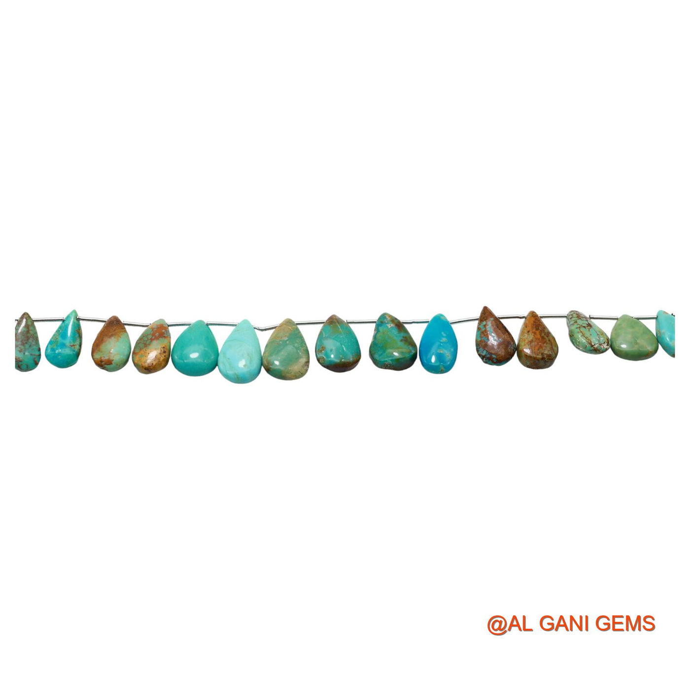 Teardrop Smooth Strands Natural Sky Blue Turquoise 8X9 TO 11X15 MM Loose Beads For Craft 8" BT-75