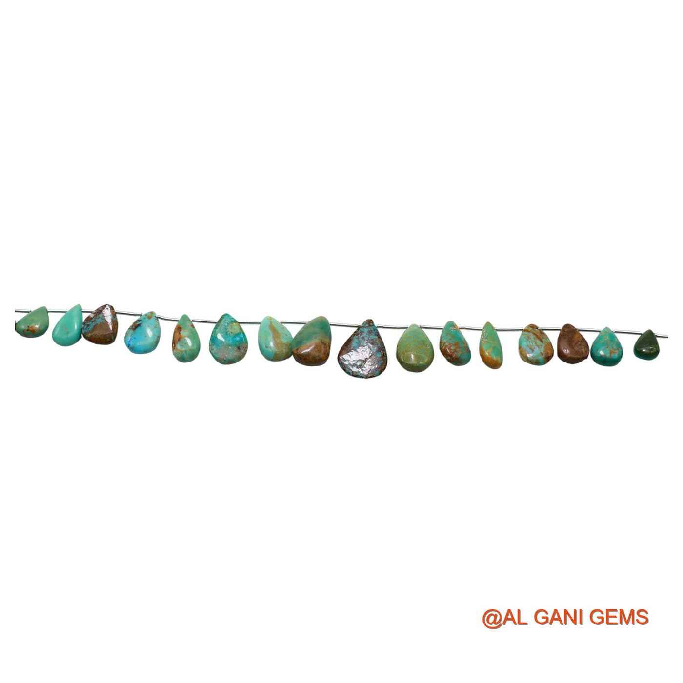 Teardrop Smooth Loose Beads Strand For Jewelry Making 7X11 TO 13X18 MM Natural Sky Blue Turquoise 8" BT-76