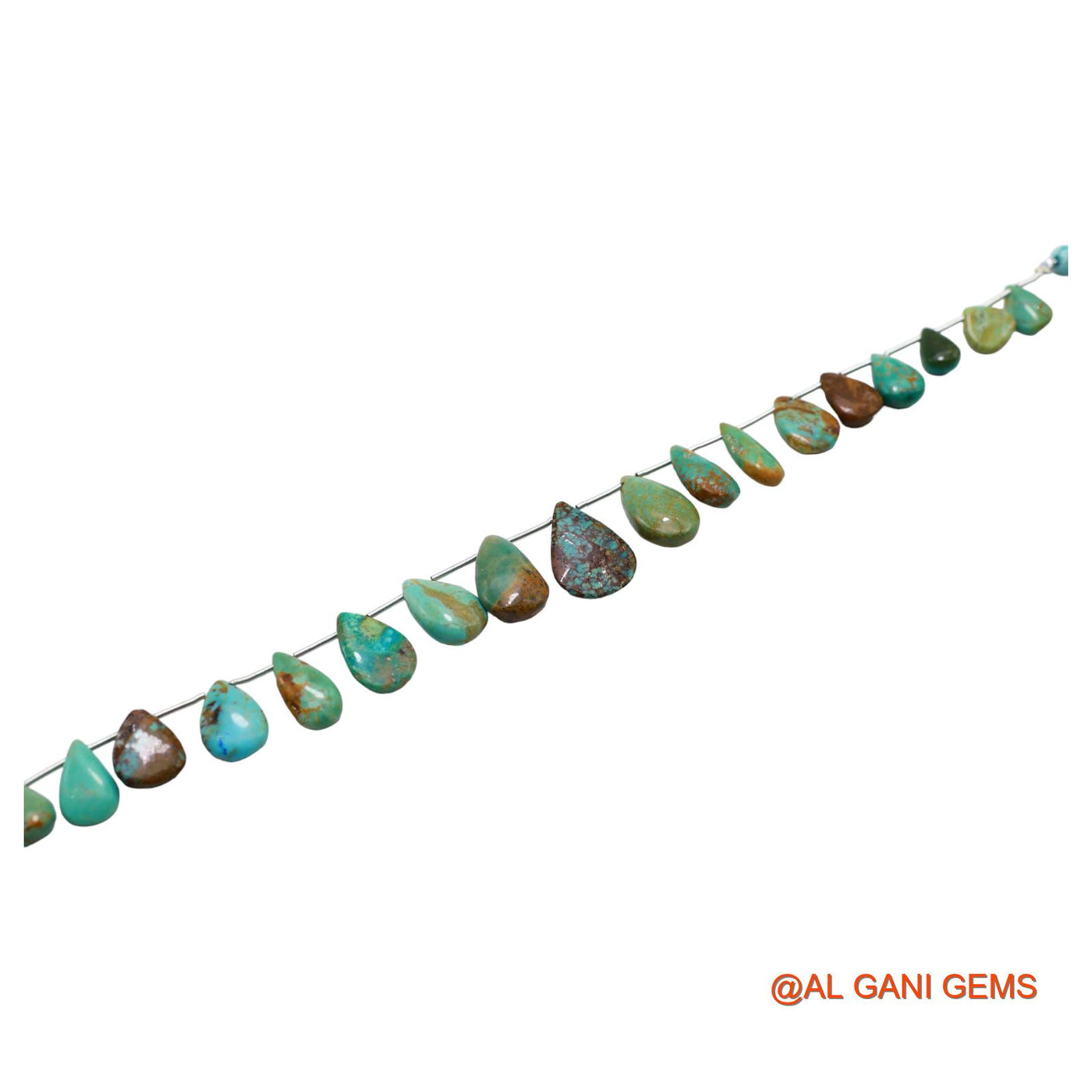Teardrop Smooth Loose Beads Strand For Jewelry Making 7X11 TO 13X18 MM Natural Sky Blue Turquoise 8" BT-76