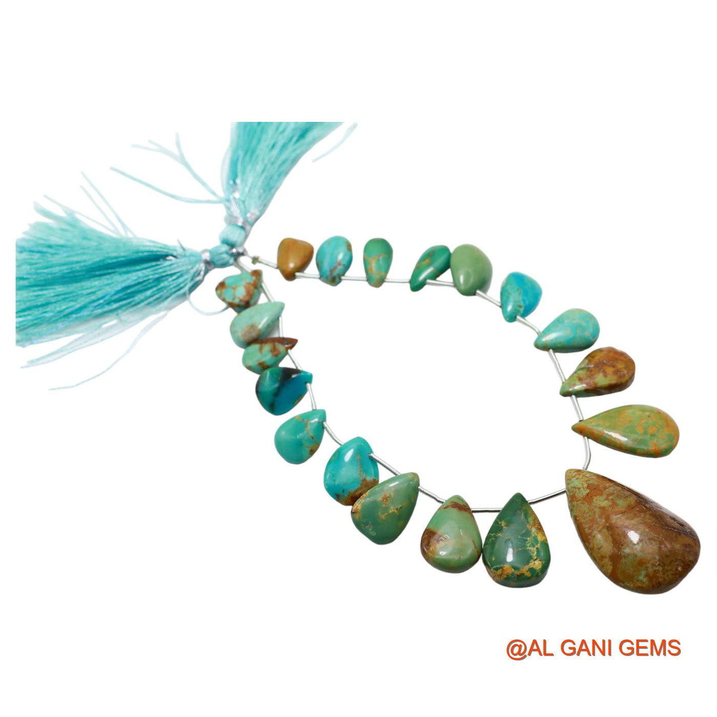 Natural Sky Blue Turquoise Teardrop Smooth 8X11 TO 19X31 MM Beads For Reiki Loose Strand 8" BT-77