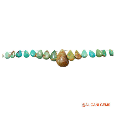 Natural Sky Blue Turquoise Teardrop Smooth 8X11 TO 19X31 MM Beads For Reiki Loose Strand 8" BT-77