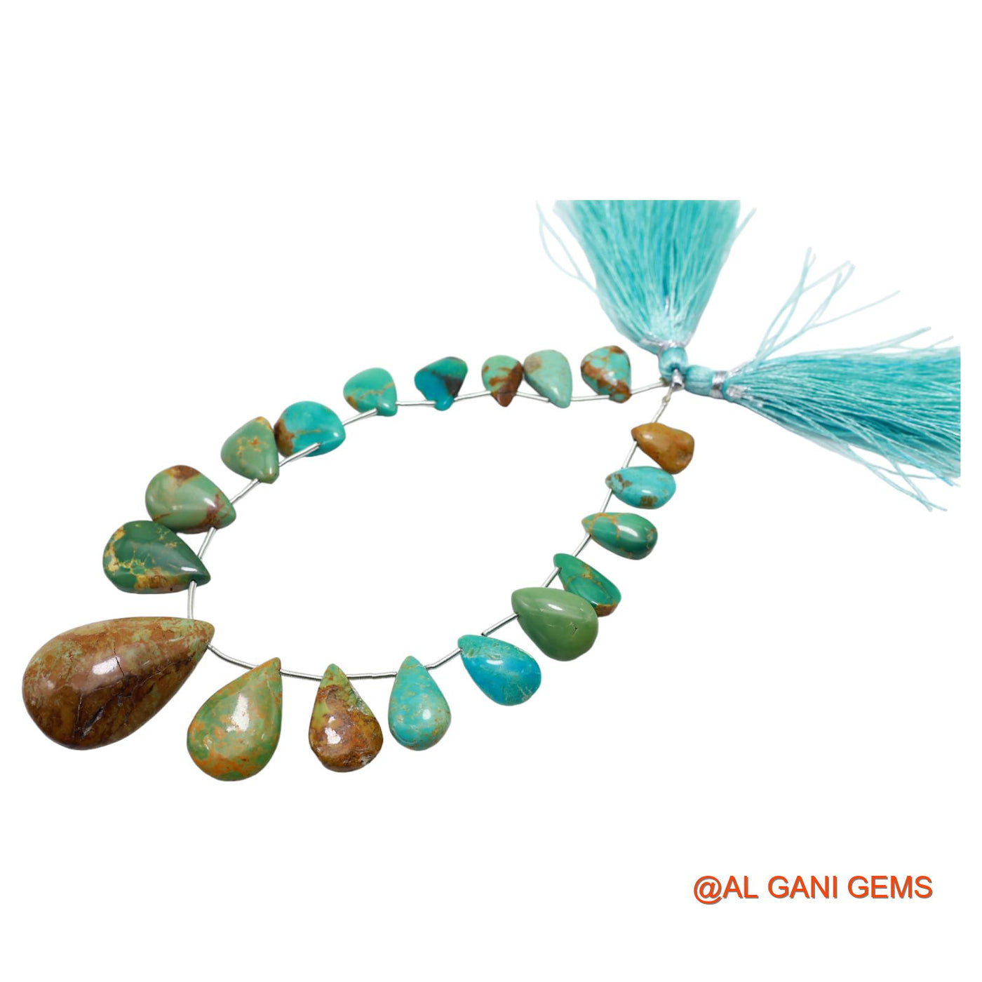 Natural Sky Blue Turquoise Teardrop Smooth 8X11 TO 19X31 MM Beads For Reiki Loose Strand 8" BT-77