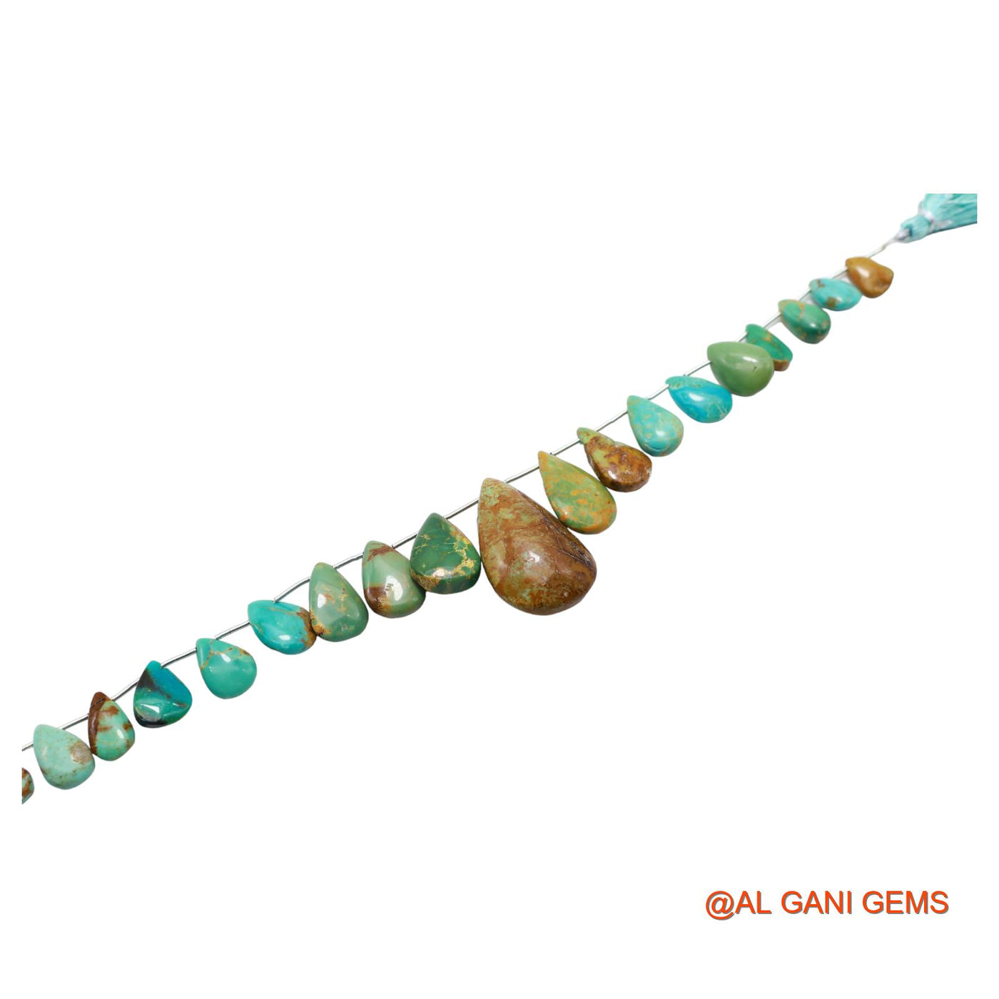 Natural Sky Blue Turquoise Teardrop Smooth 8X11 TO 19X31 MM Beads For Reiki Loose Strand 8" BT-77
