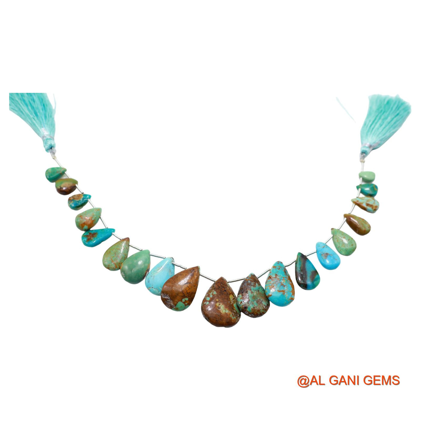 Natural Sky Blue Turquoise Teardrop Smooth 6X8 TO 16X23 MM Beads For Reiki Loose Strand 8" BT-78