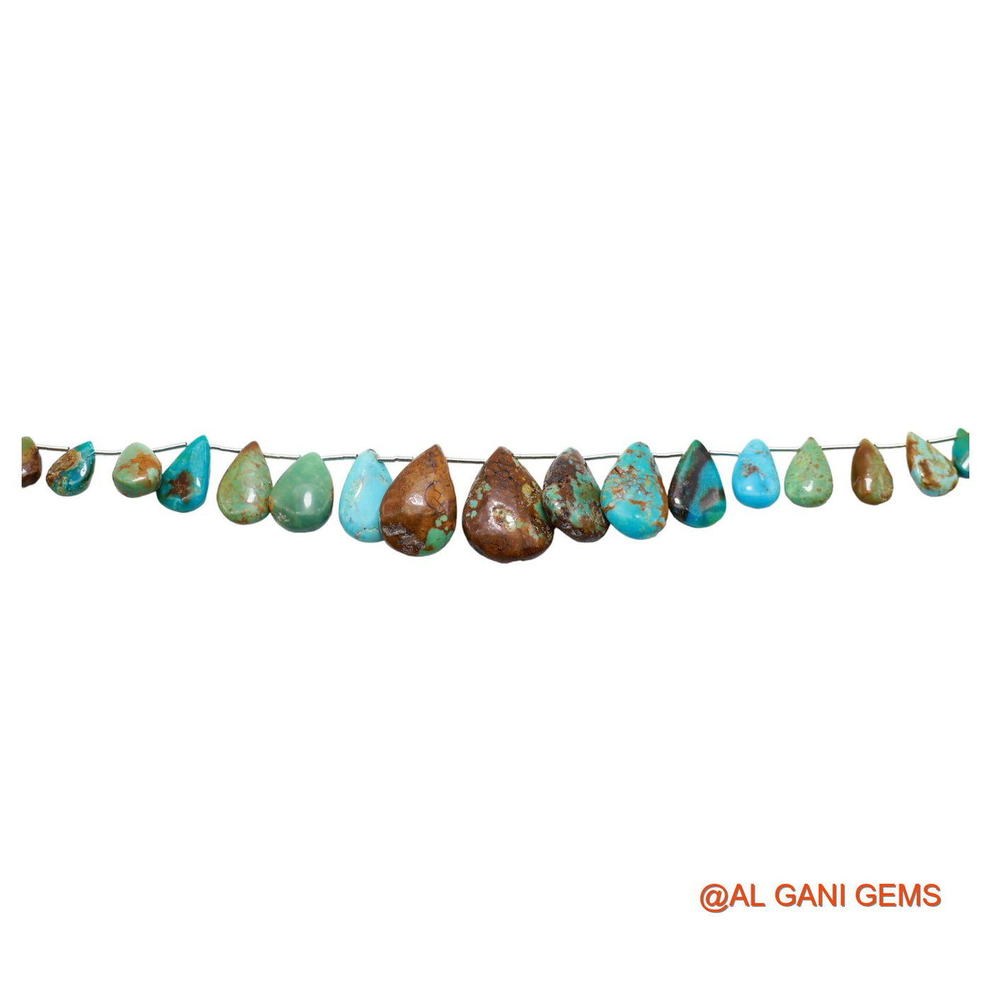 Natural Sky Blue Turquoise Teardrop Smooth 6X8 TO 16X23 MM Beads For Reiki Loose Strand 8" BT-78